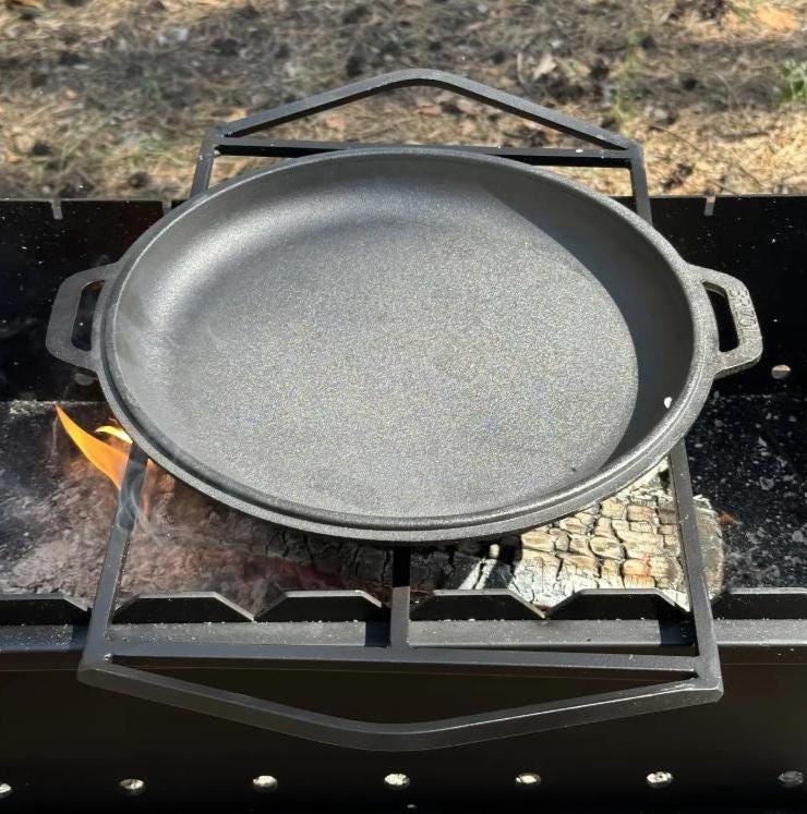 Portable Camping Cookware 10L Cast Iron Cooking Pot Cauldron With Lid For Frying Pan 2 in 1 Saucepan With Frying Pan Durable Saucepan Gift For Dad