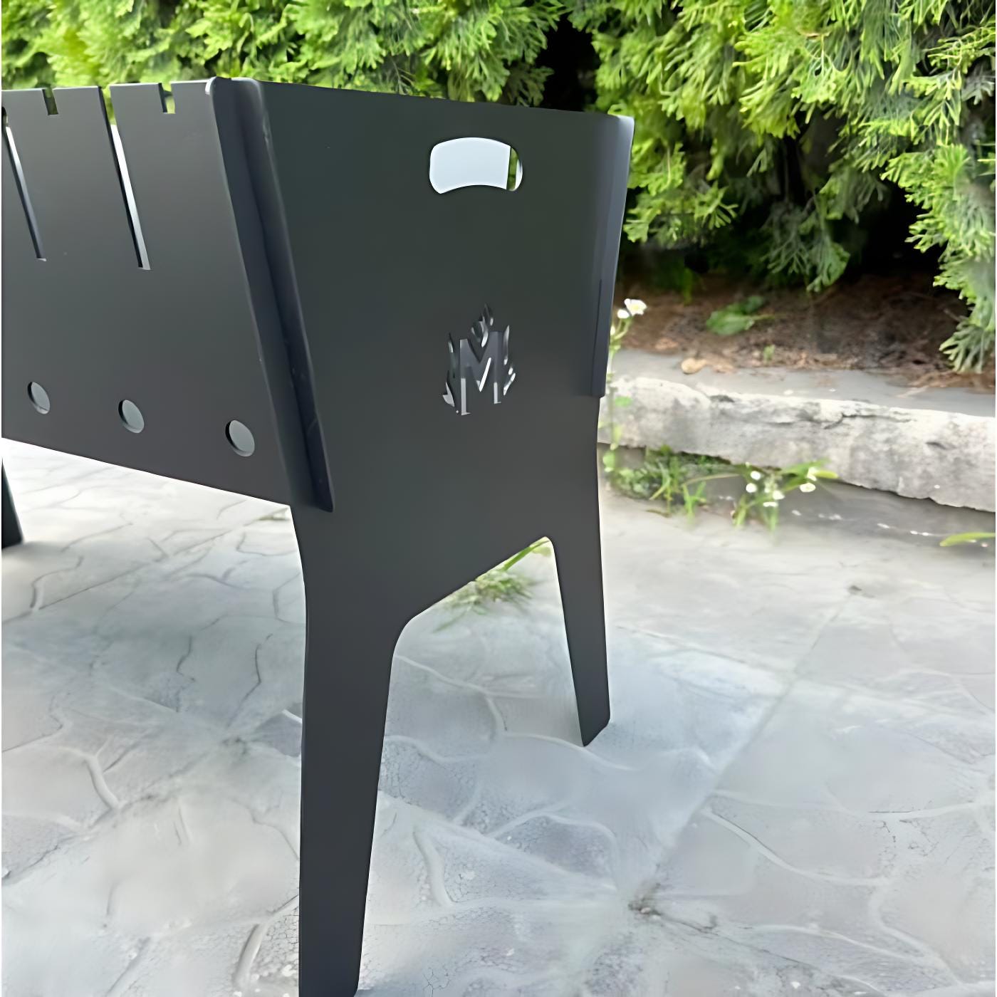 10 Skewers Camping Grill Portable Campfire Grill Flat Fire Pit BBQ Camping Folding Grill Durable Steel Barbecue Grill Gift For Him