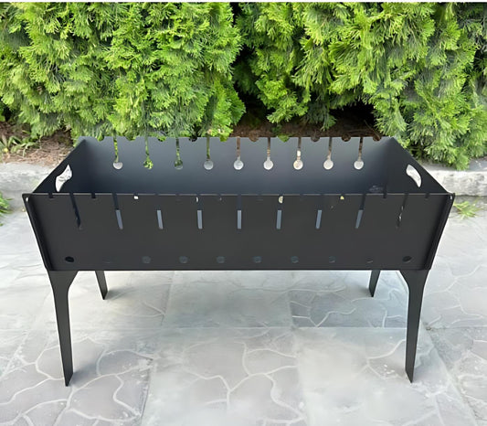 10 Skewers Foldable Portable Grill 3mm Durable Steel BBQ Camping Grill Barbecue Outdoor Cooking Grill Father's Day