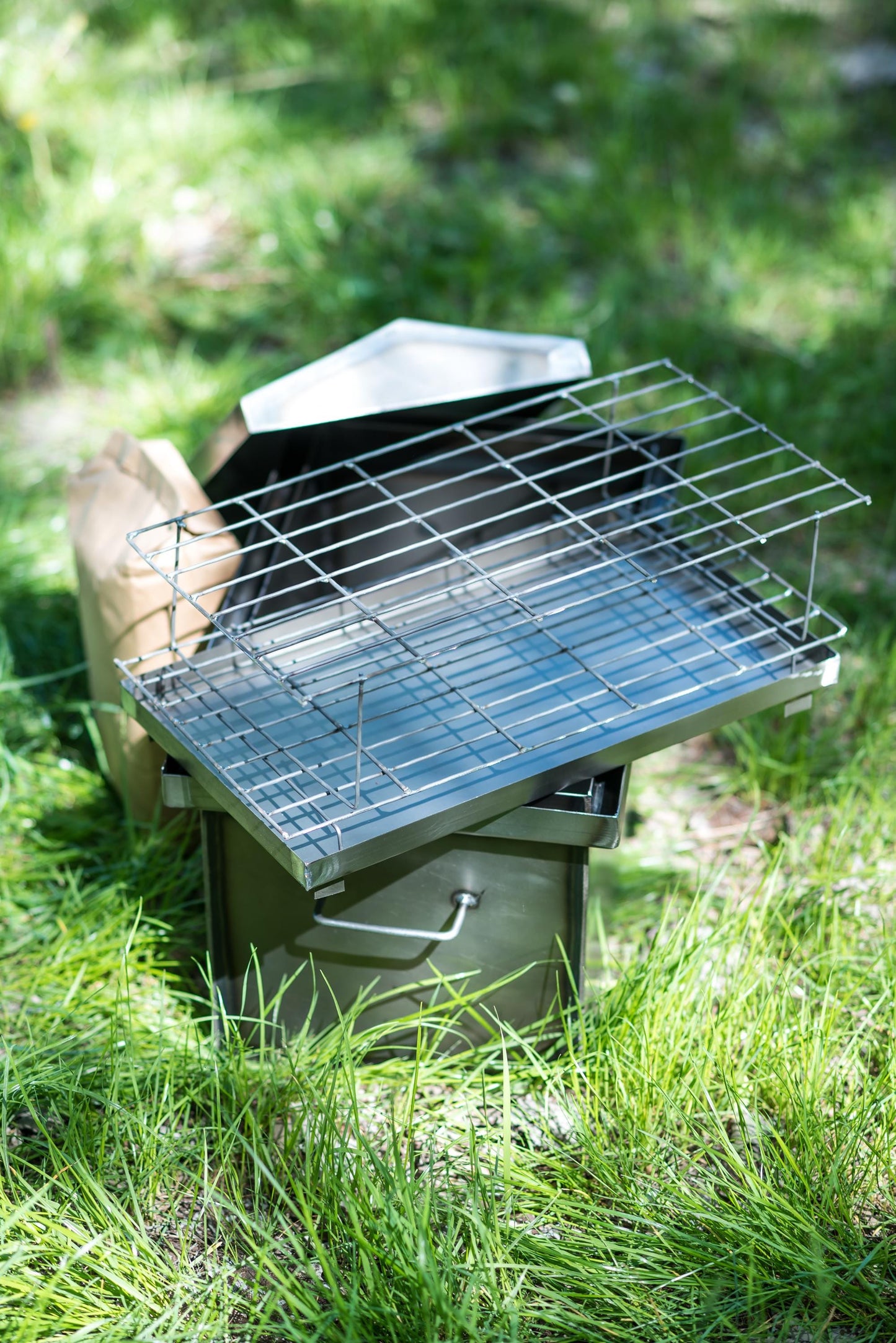 Smokehouse with thermometer for cooking hot smoked food: meat or fish, steel smokehouse for outdoor, indoor smokehouse, gift for Father's Day