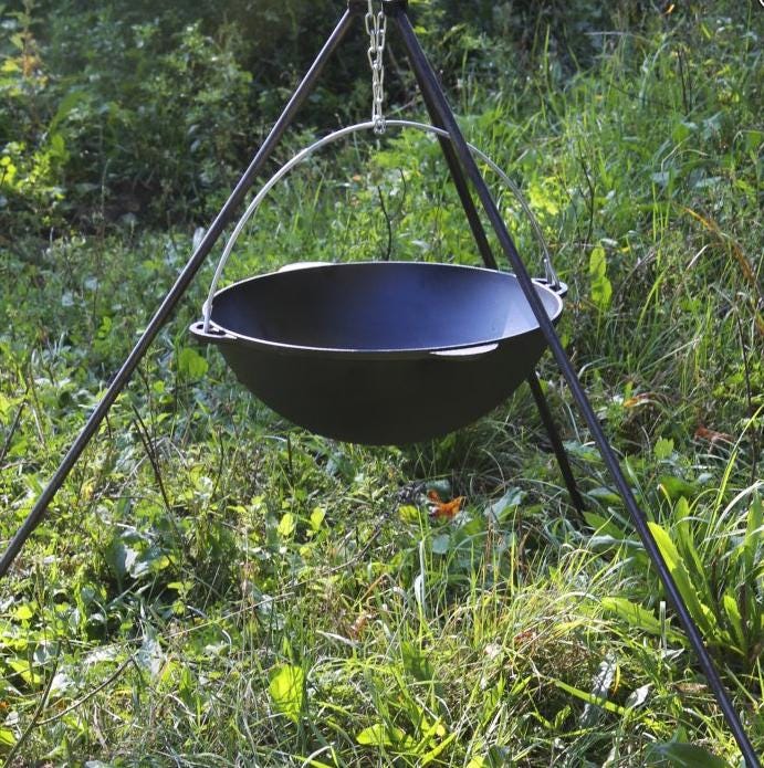 Premium Cast Iron Asian Cauldron 4L Real Cast Iron Cauldron Cast Iron Cauldron Traditional Outdoor Cooking Pot Camping Lover Gift