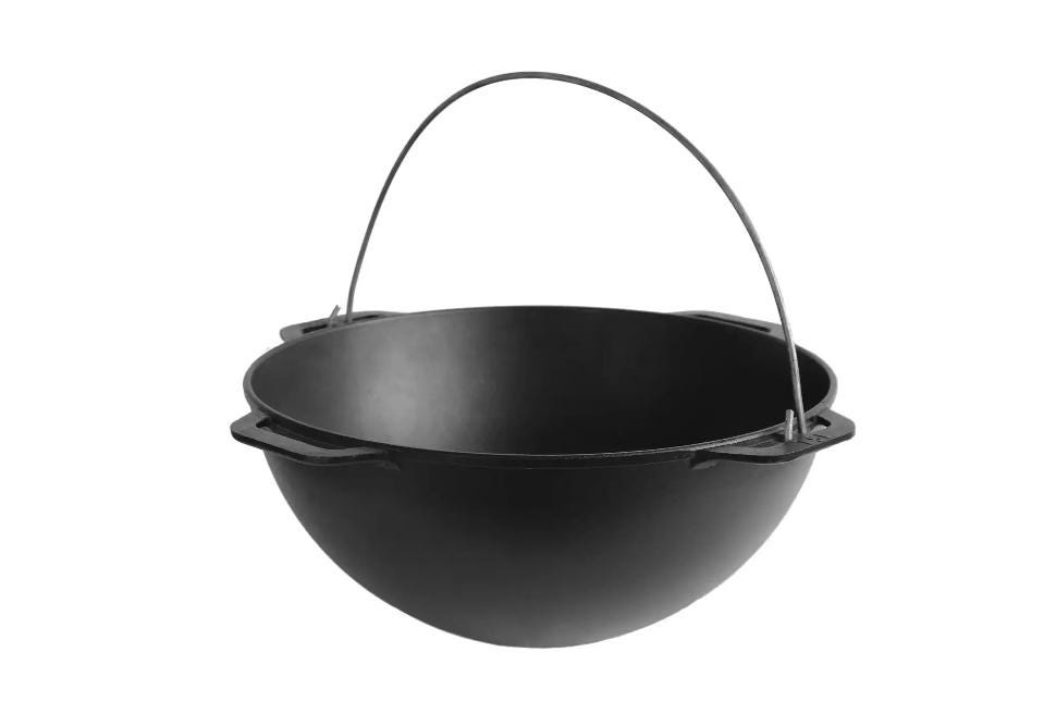 Durable 1.58 Gallon Cooking Pot Cauldron with Hanging Handle for Open Fire Cooking Outdoor Cooking Pot Outdoor Soup Pot Gift for Dad