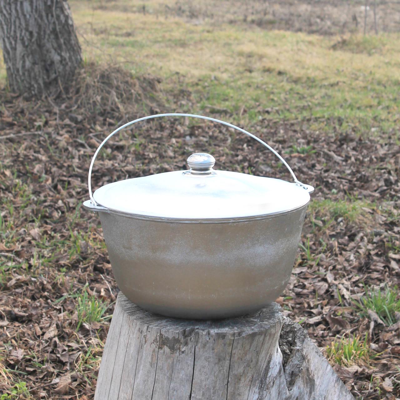 Lightweight Outdoor Cooking Pot 10L Aluminum Camping Pot with Hanging Handle Durable Aluminum Campfire Kettle Gift for Him