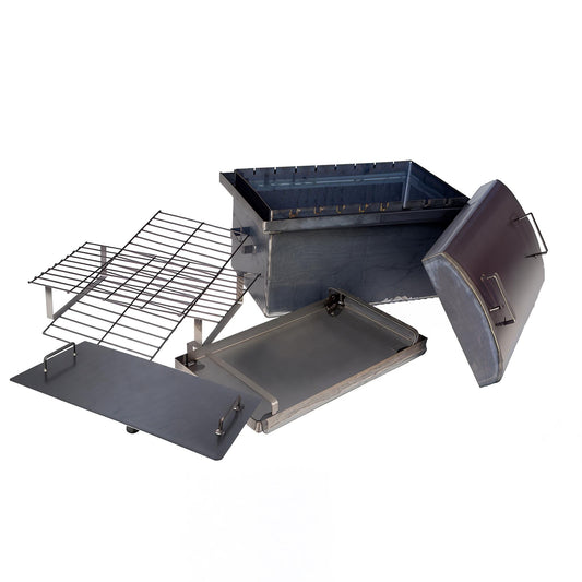 2 in 1 Portable Smoker Grill Durable 2mm Thick Steel Smoker and Barbecue Multifunctional Outdoor Cooking Tool Father's Belt