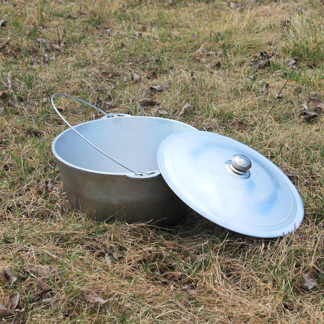 Lightweight Outdoor Cooking Pot 10L Aluminum Camping Pot with Hanging Handle Durable Aluminum Campfire Kettle Gift for Him