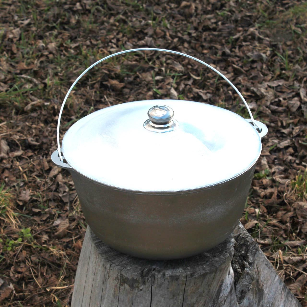 Lightweight Outdoor Cooking Pot 10L Aluminum Camping Pot with Hanging Handle Durable Aluminum Campfire Kettle Gift for Him