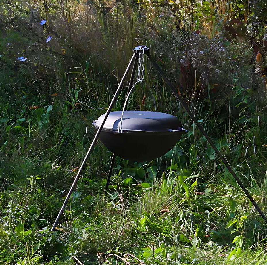 Traditional Asian Cast Iron Cauldron 4L Durable Cauldron 4L Multifunctional Lid - Cauldron with Lid for Frying Pan, Cauldron for Pilaf, Gift for Husband