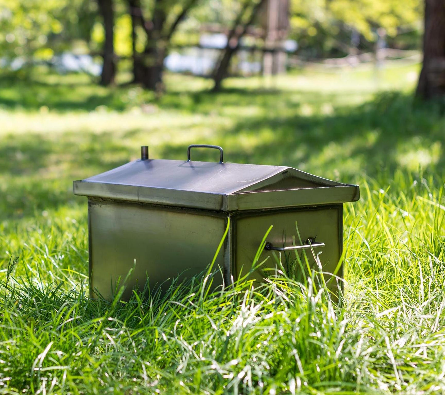 Smoker with Thermometer Outdoor Cooking Gift Father's Day Gift BBQ Accessories Smoker Gift for Him Metal Smoker