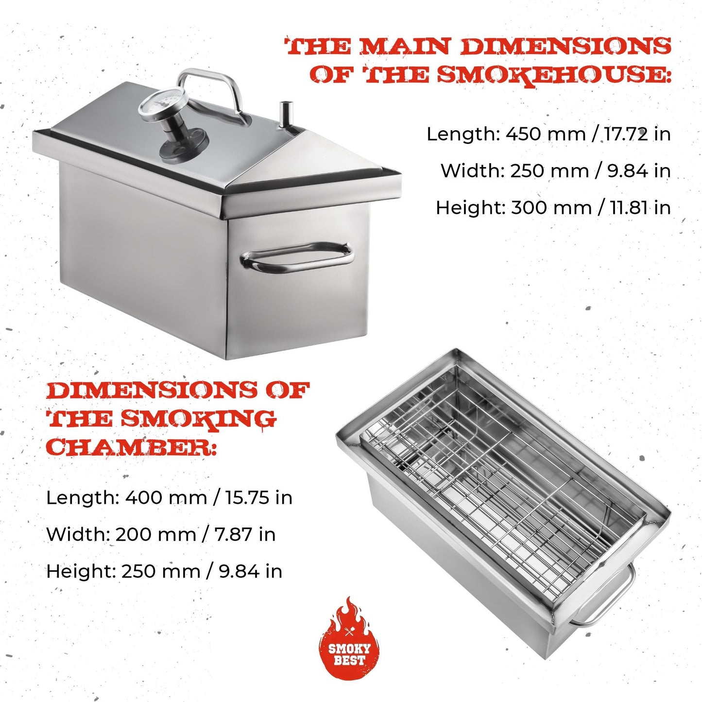 Portable Smoker with Airlock for Home or Outdoor Smokehouse Cooking 1.5mm Thick Steel Smoker Smoker for Smoking Father's Day Gift