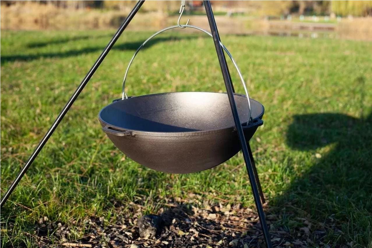 Cast Iron Cauldron 3.17 Gallon Portable Outdoor Fire Cooking Pot Asian Cooking Pot Cauldron Cooking Pot Campfire Soup Bowl Men Gift