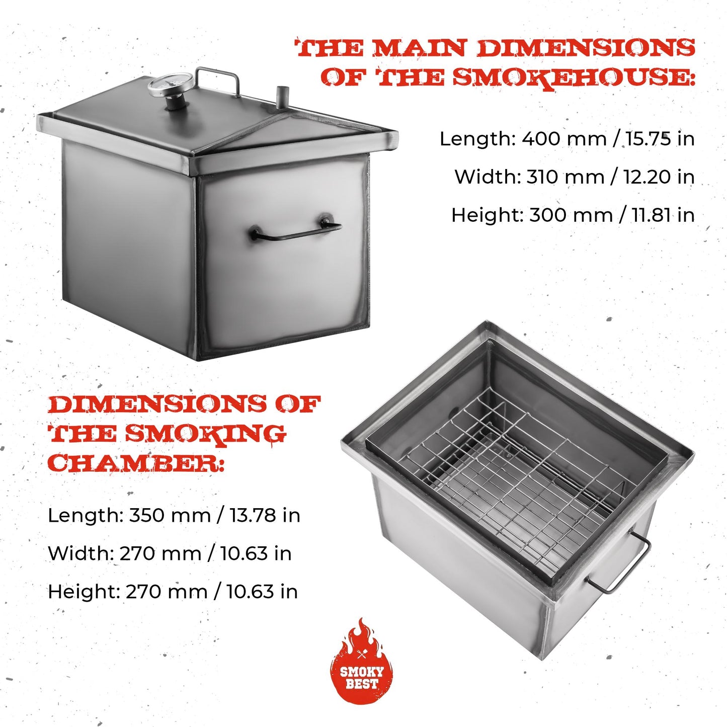 Portable Smoker for Making Smoked Meat or Fish, Camping Smoker, Backyard Smoker, Outdoor Steel Smoker, Father's Day Gift