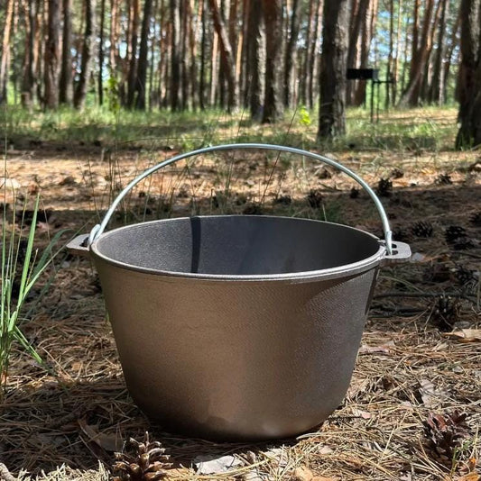 2 Gallon Cauldron with Lid, Cast Iron Cookware, Asian Cauldron, Traditional Cauldron, Camping Pot with Lid for Stir Frying, Gifts for Father, WOK Pan