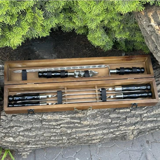 BBQ Set Outdoor BBQ Skewers Set Portable Grill Tools Outdoor Cooking Accessories Father's Day Cooking Gift Set